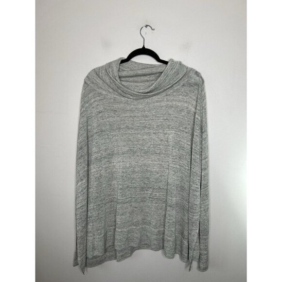 Talbots Sweater Poncho Womens Linen Blend Cowl Neck Shawl Gray Size Small - Picture 1 of 10